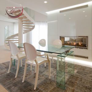 Steel Spiral Stair curved glass railing Los Angeles Stairs Avalon Boulevard